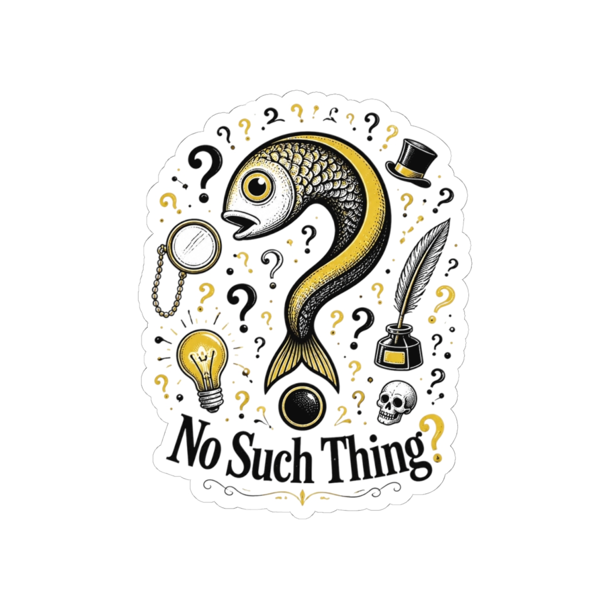 No Such Thing as a Fish "No Such Thing?" Sticker - alternate angle 2, merchandise